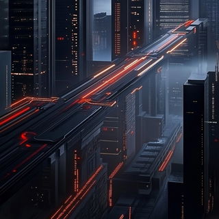 Pixelplane Chromatics style, Midjourney V6.1: technical infrastructure blueprint schematics