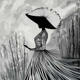 Pointillaria style, Midjourney V6.1: haute-couture fashion outfit