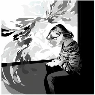 Pointillaria style, Midjourney V6.1: black-and-white manga comic strip