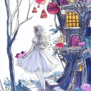 Portalcairn style, Midjourney V6.1: retro fairy-tale illustration