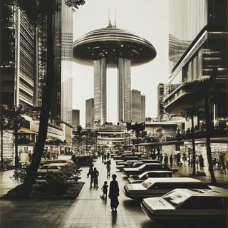 Florafauna style, Midjourney V6.1: megacity with futuristic bioarchitecture