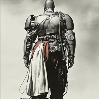 Florafauna style, Midjourney V6.1: concept art character design of retropunk steam knight