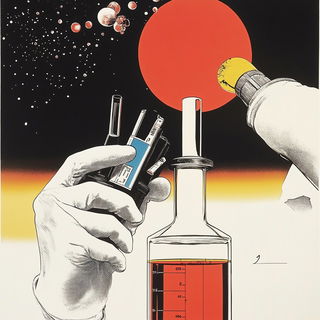 Florafauna style, Midjourney V6.1: editorial illustration for popular scientific magazine cover
