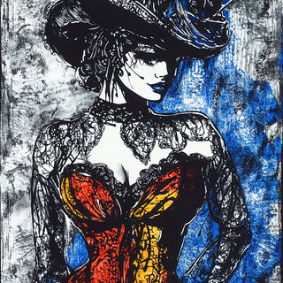 Enamel Decofigures style, Midjourney V6.1: haute-couture fashion outfit
