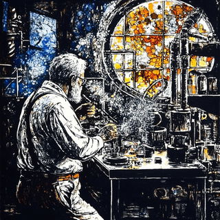 Enamel Decofigures style, Midjourney V6.1: editorial illustration for popular scientific magazine cover