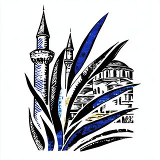 Enamel Decofigures style, Midjourney V6.1: bold minimalist logo design for Istanbul city municipal services