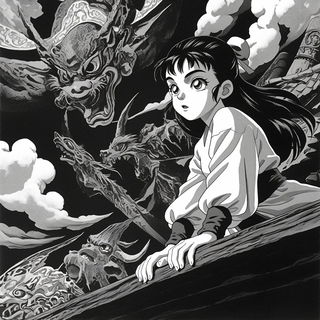 Siltgeometry style, Midjourney V6.1: black-and-white manga comic strip