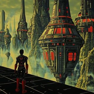 Siltgeometry style, Midjourney V6.1: cinematic shot from sci-fi movie