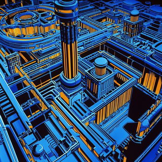 Siltgeometry style, Midjourney V6.1: technical infrastructure blueprint schematics