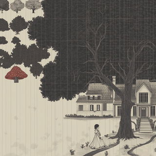 Raku Bloomfront style, Midjourney V6.1: retro fairy-tale illustration