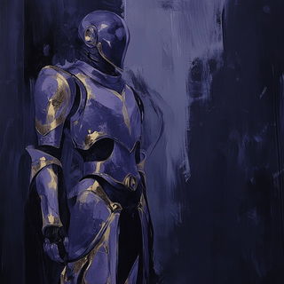 Neon Guttercut style, Midjourney V6.1: concept art character design of retropunk steam knight