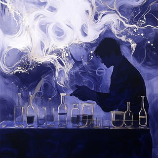 Neon Guttercut style, Midjourney V6.1: editorial illustration for popular scientific magazine cover