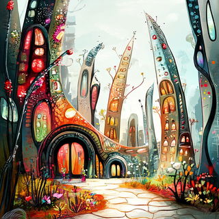 Teal Threshold style, Midjourney V6.1: megacity with futuristic bioarchitecture
