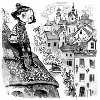 Teal Threshold style, Midjourney V6.1: black-and-white manga comic strip