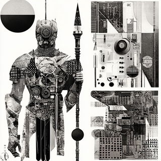 Salmoncel Mechscapes style, Midjourney V6.1: concept art character design of retropunk steam knight