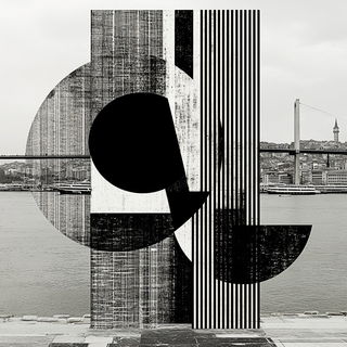 Salmoncel Mechscapes style, Midjourney V6.1: bold minimalist logo design for Istanbul city municipal services
