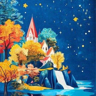 Cliff Reliquary style, Midjourney V6.1: retro fairy-tale illustration