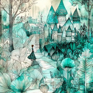 Sylvaballet style, Midjourney V6.1: retro fairy-tale illustration