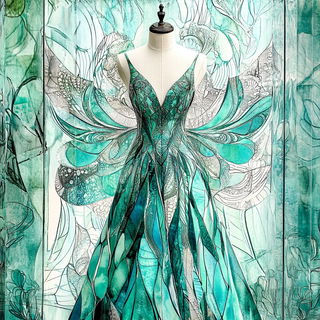 Sylvaballet style, Midjourney V6.1: haute-couture fashion outfit