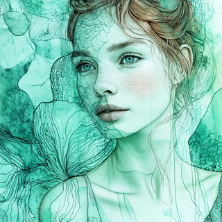 Sylvaballet style, Midjourney V6.1: photographic portrait of female protagonist