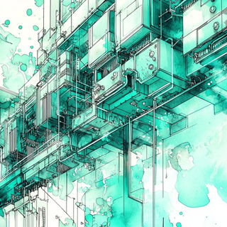 Sylvaballet style, Midjourney V6.1: technical infrastructure blueprint schematics