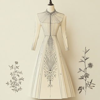 Cinemetallurgy style, Midjourney V6.1: haute-couture fashion outfit