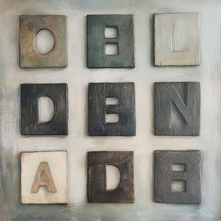 Railtheatre style, Midjourney V6.1: typographic composition with large letters