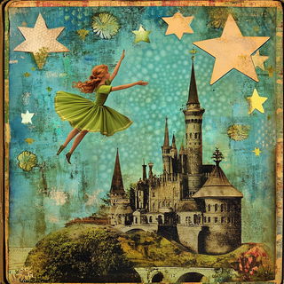 Voidneedle style, Midjourney V6.1: retro fairy-tale illustration