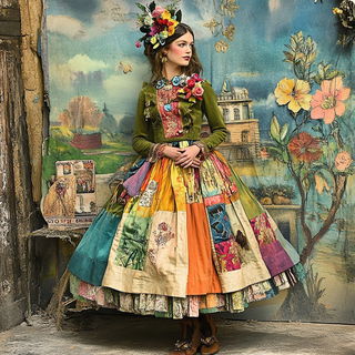 Voidneedle style, Midjourney V6.1: haute-couture fashion outfit