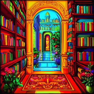Colonnade Midway style, Midjourney V6.1: Midlibrary