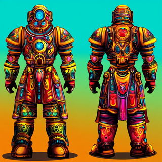 Colonnade Midway style, Midjourney V6.1: concept art character design of retropunk steam knight