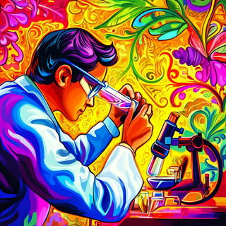 Colonnade Midway style, Midjourney V6.1: editorial illustration for popular scientific magazine cover
