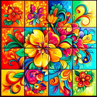 Colonnade Midway style, Midjourney V6.1: creative pattern composition