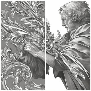 Jungle Chromarabesque style, Midjourney V6.1: black-and-white manga comic strip