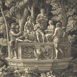 Jungle Chromarabesque style, Midjourney V6.1: classical 18th-century oil painting