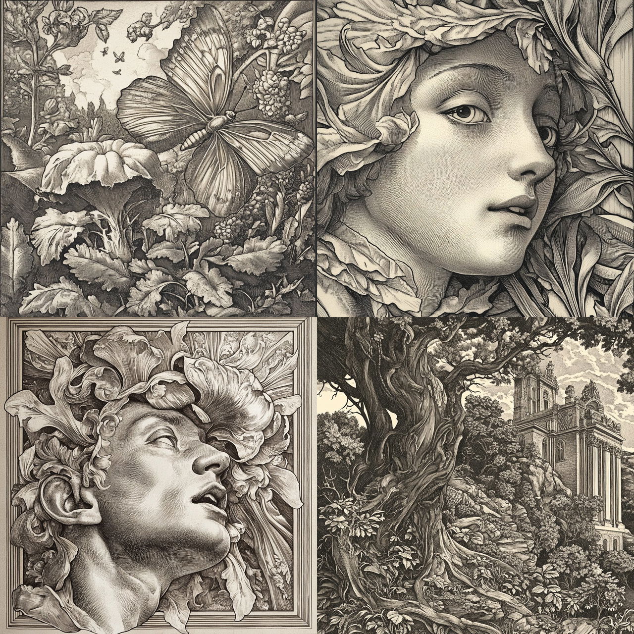 Jungle Chromarabesque style, Midjourney V6.1, render 1 of 4