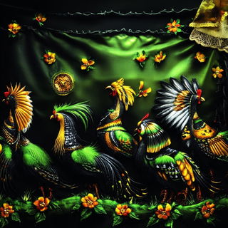 Chromaglass style, Midjourney V6.1: traditional folk art