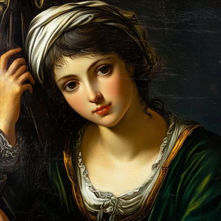 Chromaglass style, Midjourney V6.1: classical 18th-century oil painting