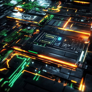Chromaglass style, Midjourney V6.1: technical infrastructure blueprint schematics