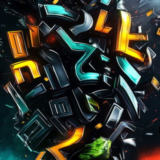 Chromaglass style, Midjourney V6.1: typographic composition with large letters