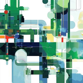Risographolith style, Midjourney V6.1: technical infrastructure blueprint schematics