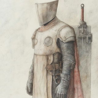 Silhouette Botanics style, Midjourney V6.1: concept art character design of retropunk steam knight