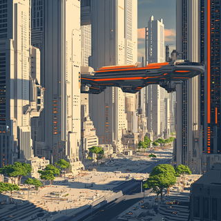 Astraclast style, Midjourney V6.1: megacity with futuristic bioarchitecture