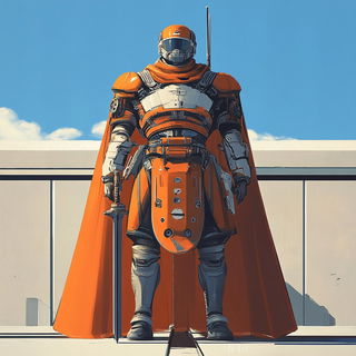 Astraclast style, Midjourney V6.1: concept art character design of retropunk steam knight