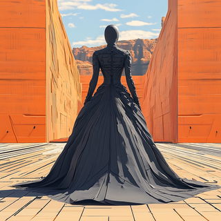 Astraclast style, Midjourney V6.1: haute-couture fashion outfit