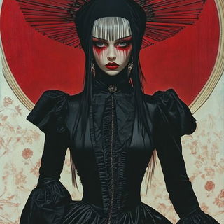Pagodawave Relief style, Midjourney V6.1: haute-couture fashion outfit