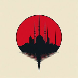 Pagodawave Relief style, Midjourney V6.1: bold minimalist logo design for Istanbul city municipal services