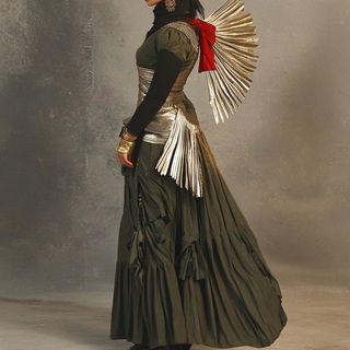Cinematome style, Midjourney V6.1: haute-couture fashion outfit
