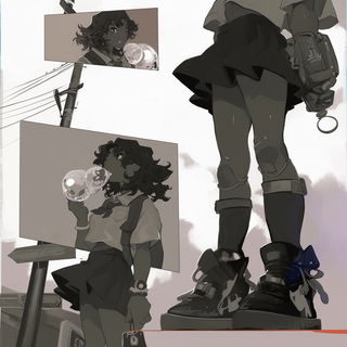 Cinematome style, Midjourney V6.1: black-and-white manga comic strip