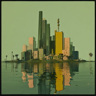 Cloudfall Ornithics style, Midjourney V6.1: megacity with futuristic bioarchitecture